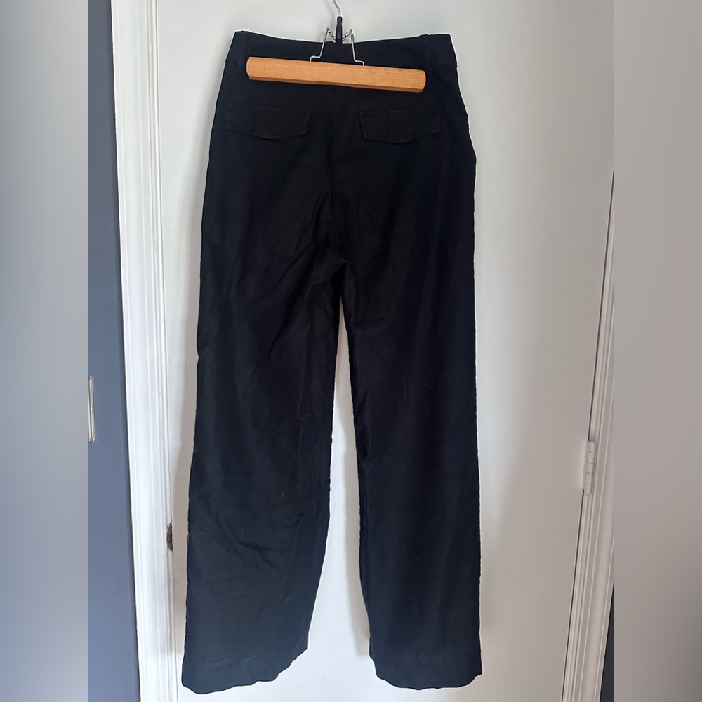 Gap linen cotton blend Classic Black Wide-Leg Trousers - Picture 4 of 5